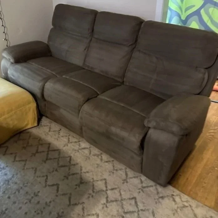 Recliner sofa after ServiceMaster upholstery deep cleaning