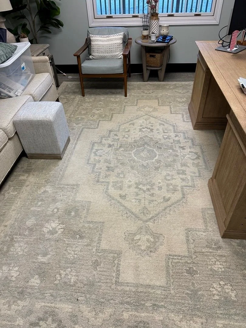 Stain is removed after ServiceMaster cleaning of office rug