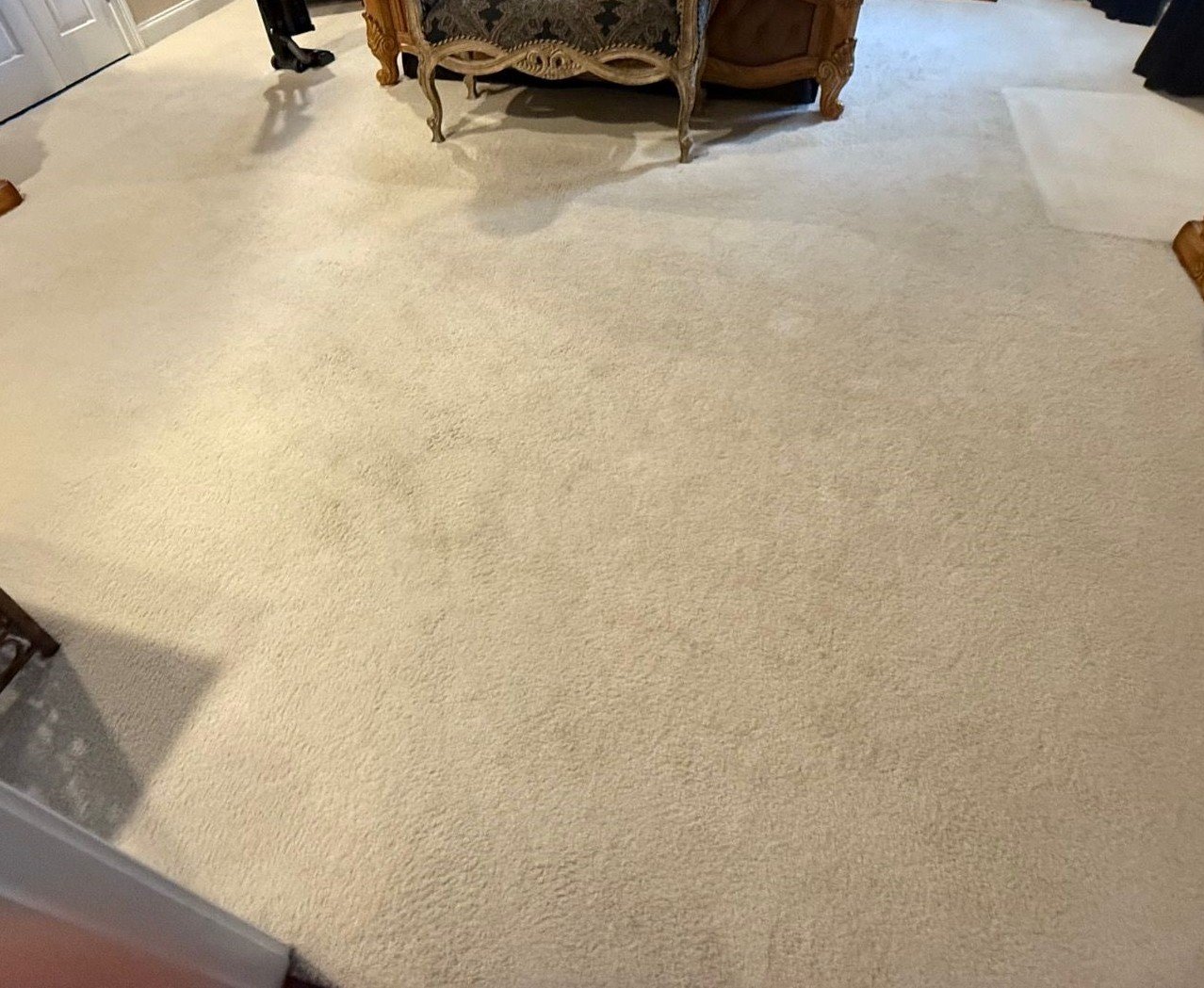 Master bedroom carpet before cleaning