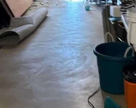 Unfinished room after ServiceMaster mitigation completed