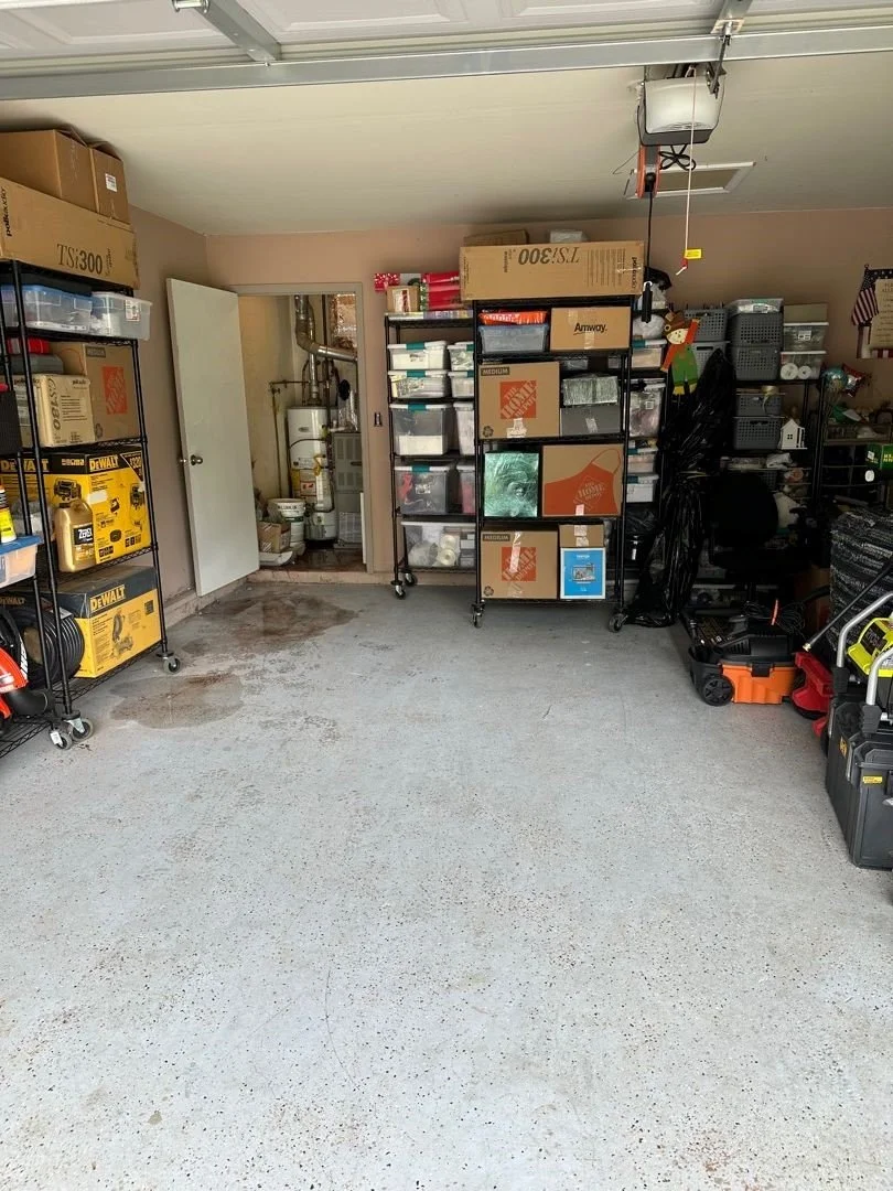 Garage affected by water heater leak