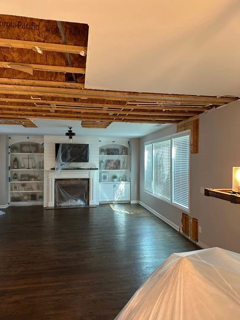 Living room is dry and ready to be repaired