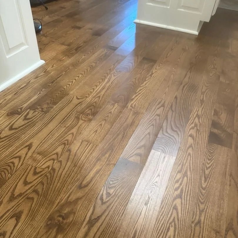 Hardwood floor damage after a water line leak