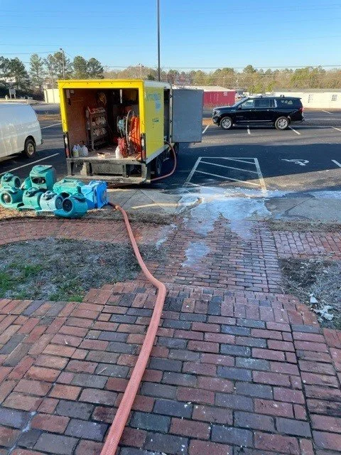 ServiceMaster assisting with water damage during the freeze