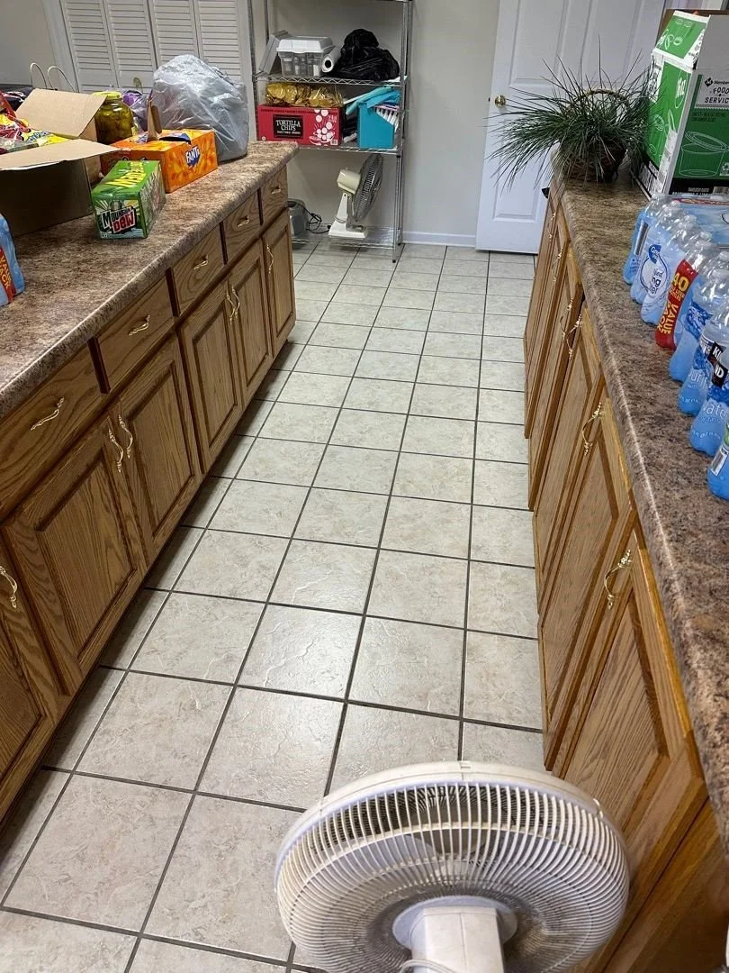 Kitchen tile and grout after ServiceMaster tile cleaning