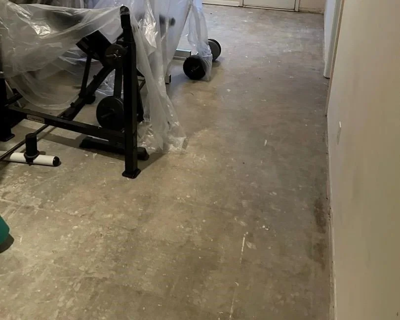 Gym floor after ServiceMaster water damage mitigation completed
