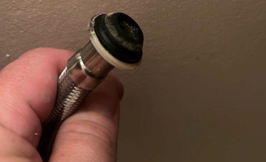 One end of a toilet supply line