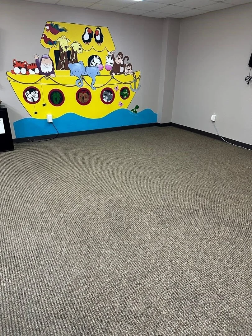Floor in classroom after ServiceMaster carpet cleaning performed