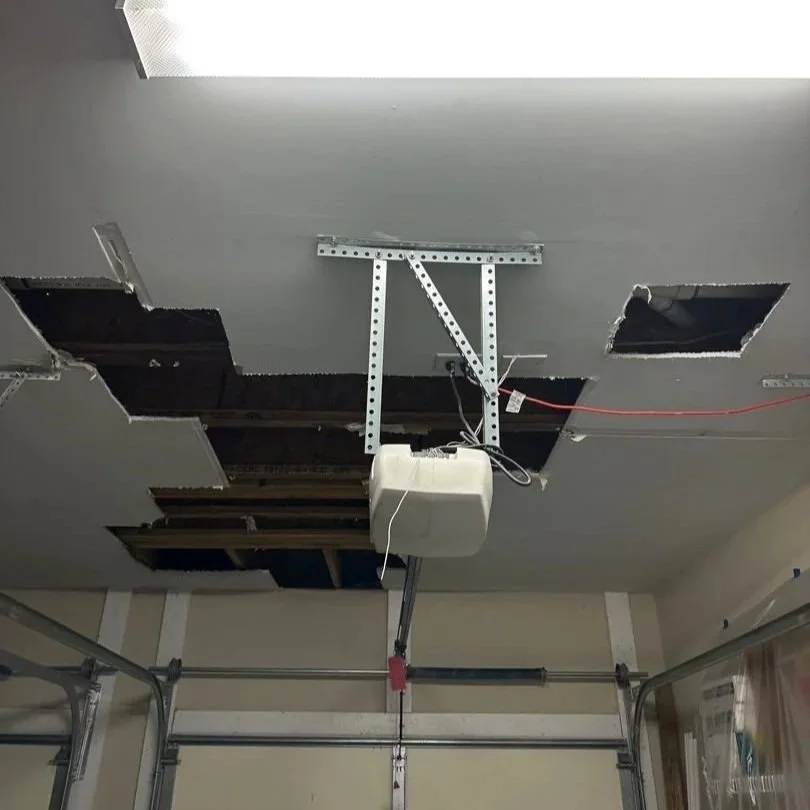 Drywall damaged after a pipe was broken removed by ServiceMaster