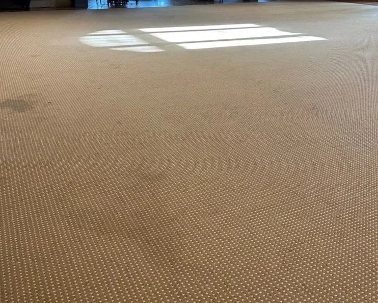 Stained rug before ServiceMaster deep cleaning