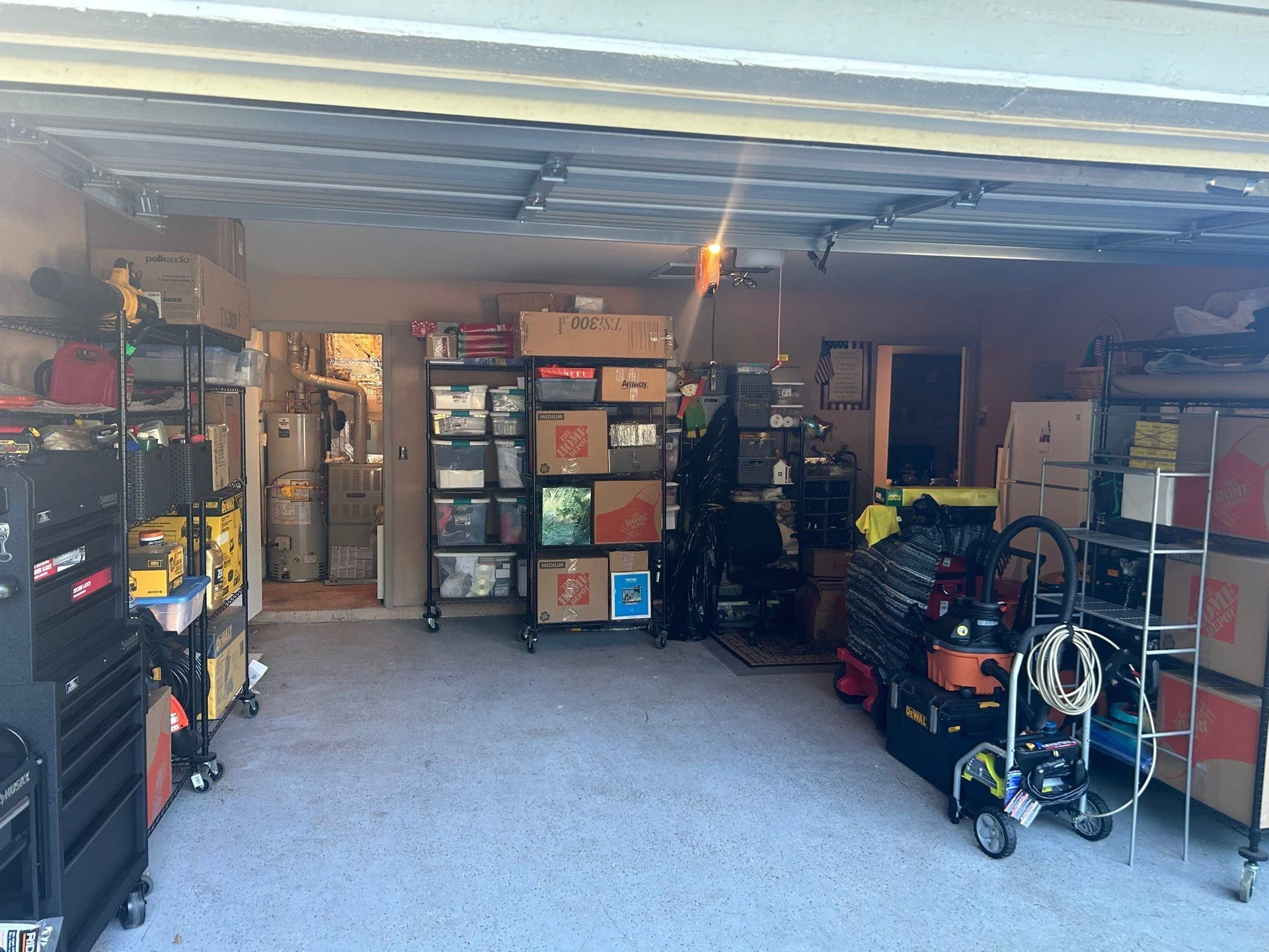 Garage after ServiceMaster mitigation was completed