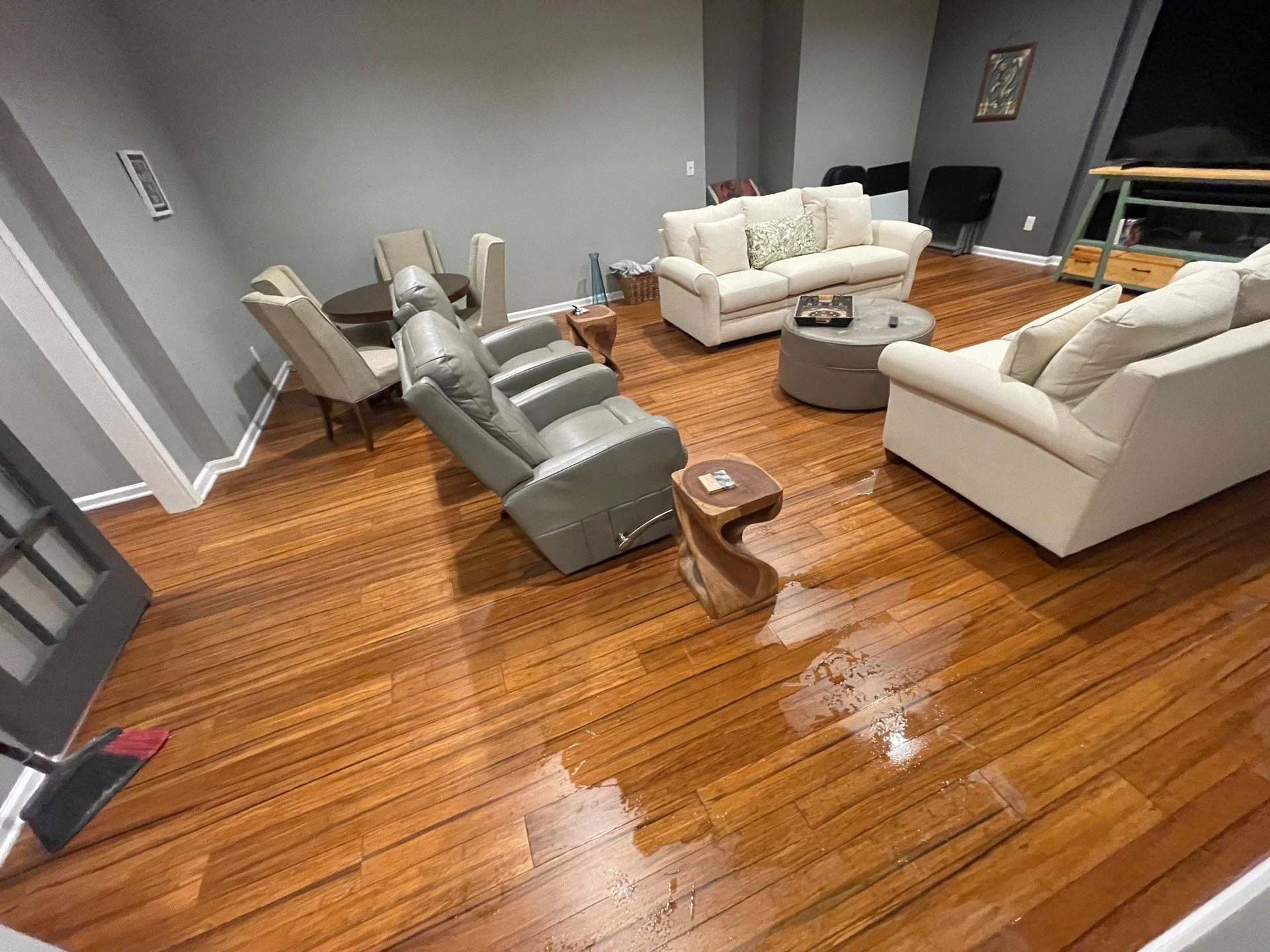 Water damage to Living Room after water loss
