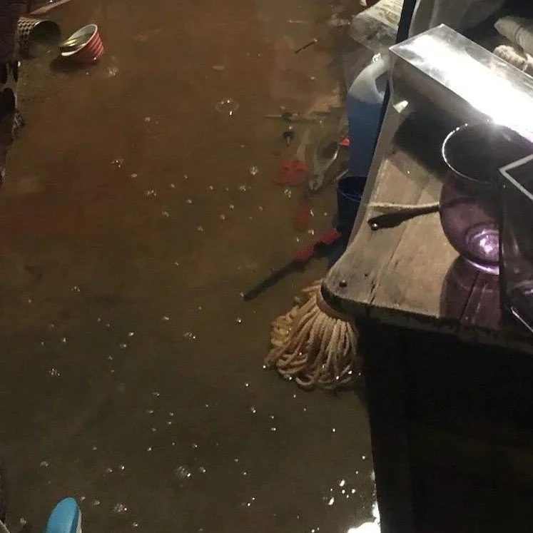 Basement flooded after heavy rain