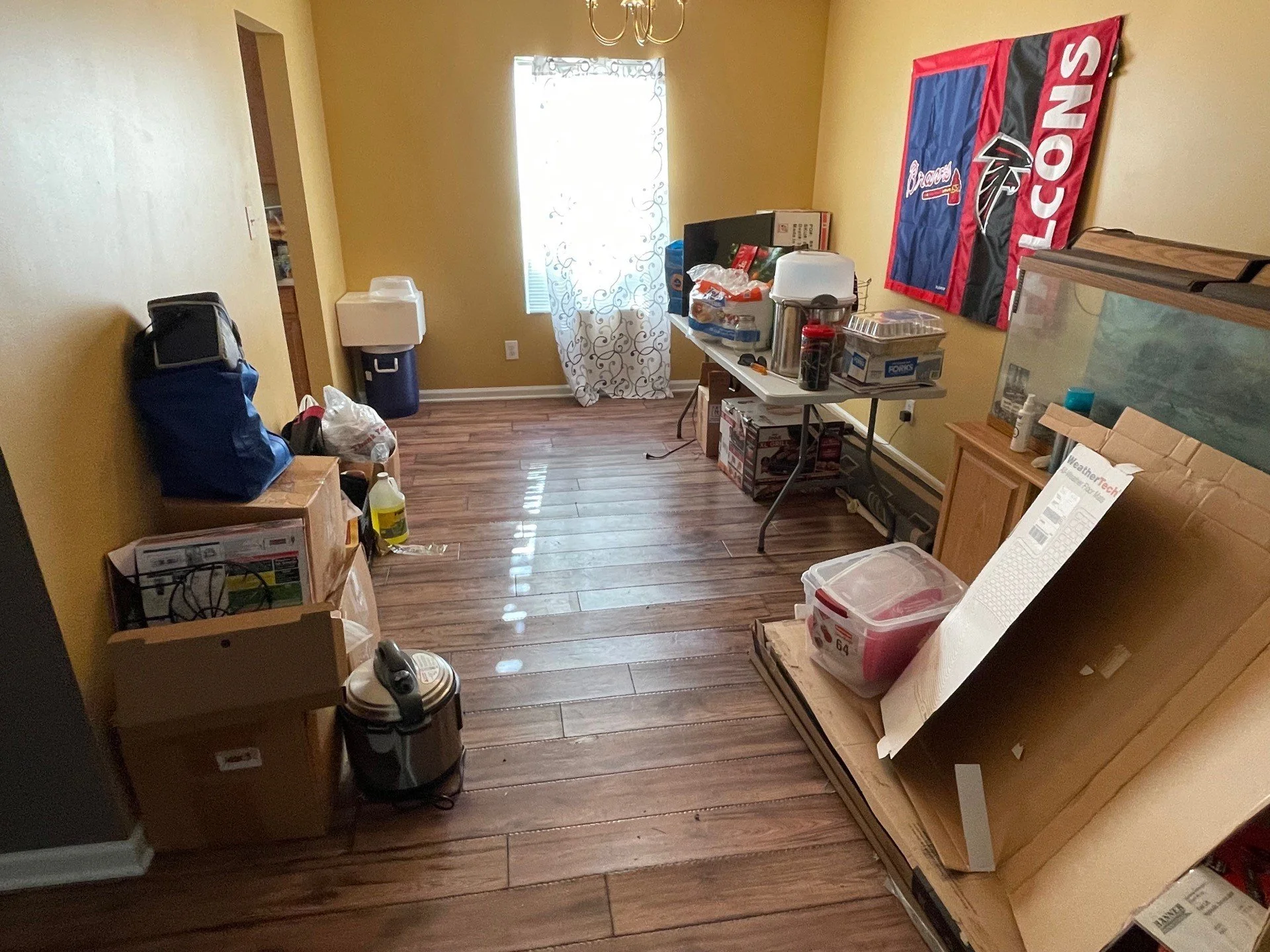 Water damaged floor in Dining Room