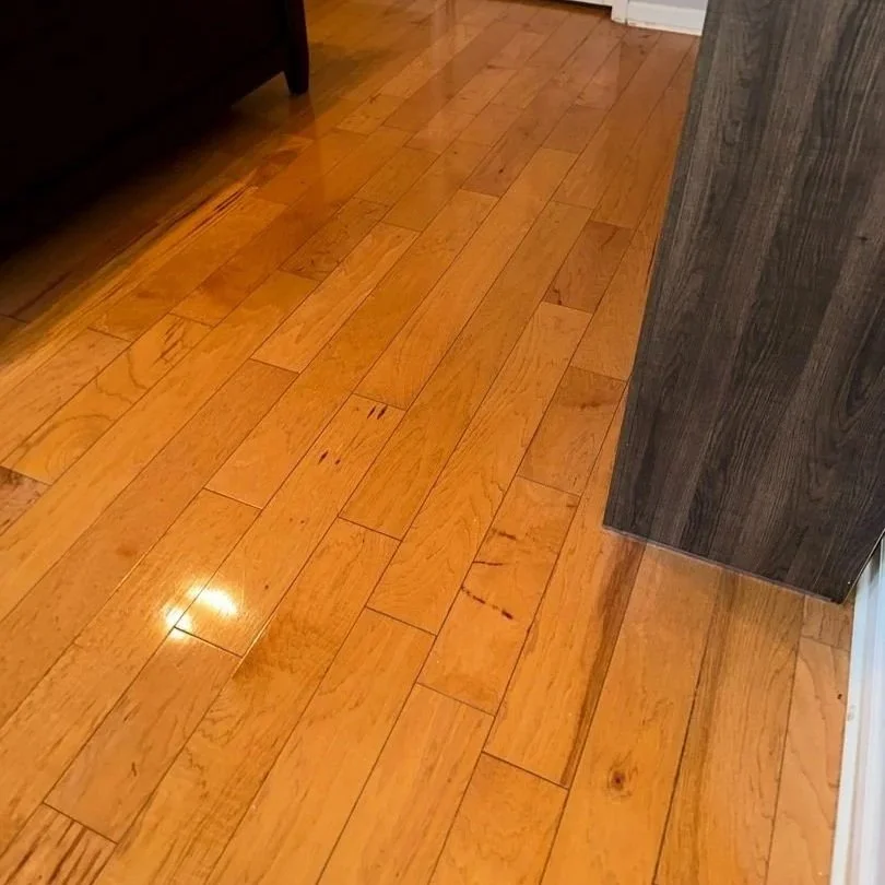 Guest bedroom hardwood floor after ServiceMaster hardwood floor cleaning