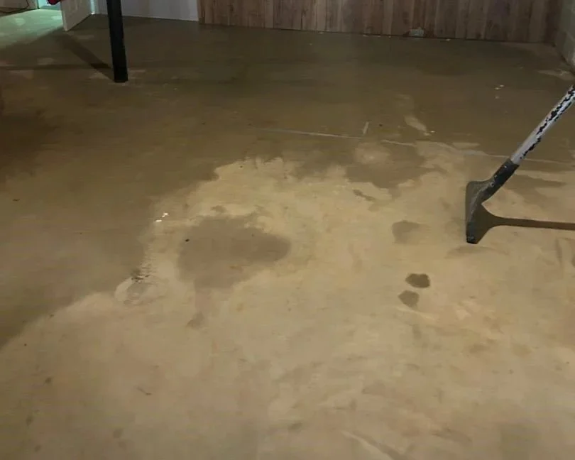 ServiceMaster extracting water after basement flooded