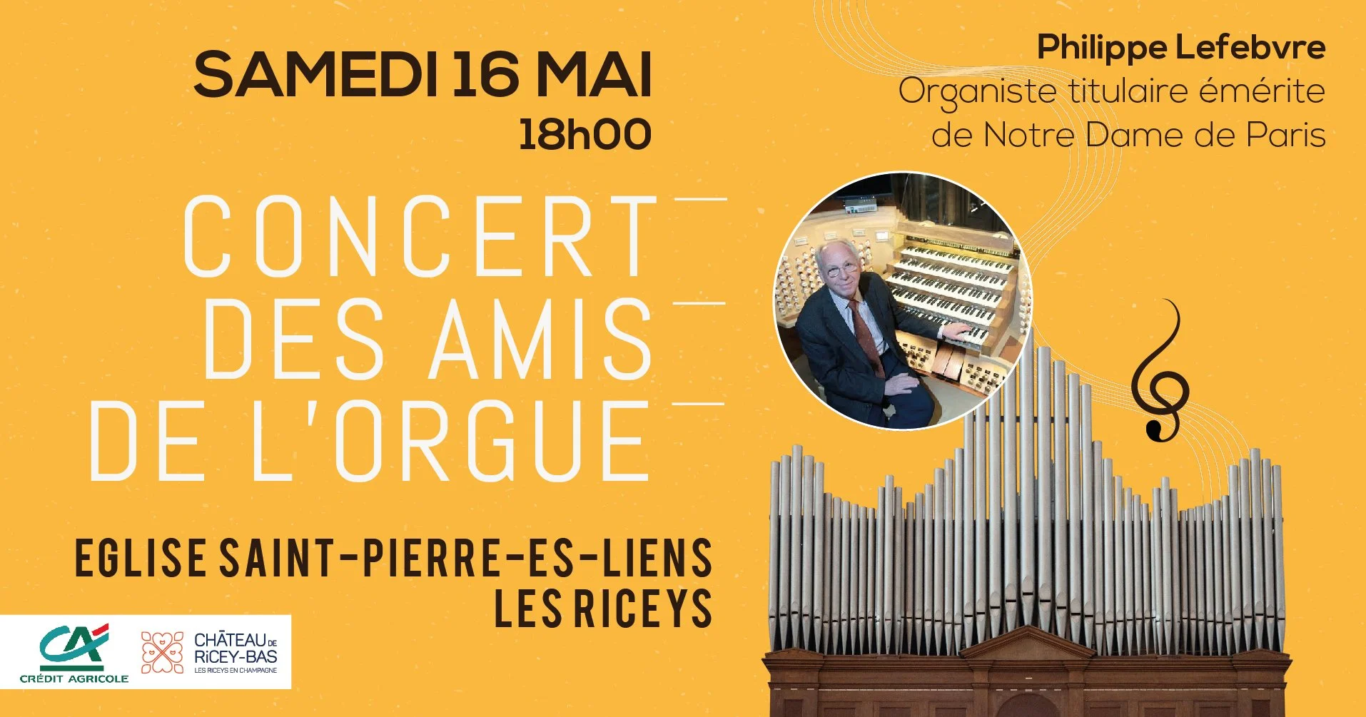 Concert Amis de l'Orgue - Eglise Saint-Pierre-ès-Lien (Les Riceys)