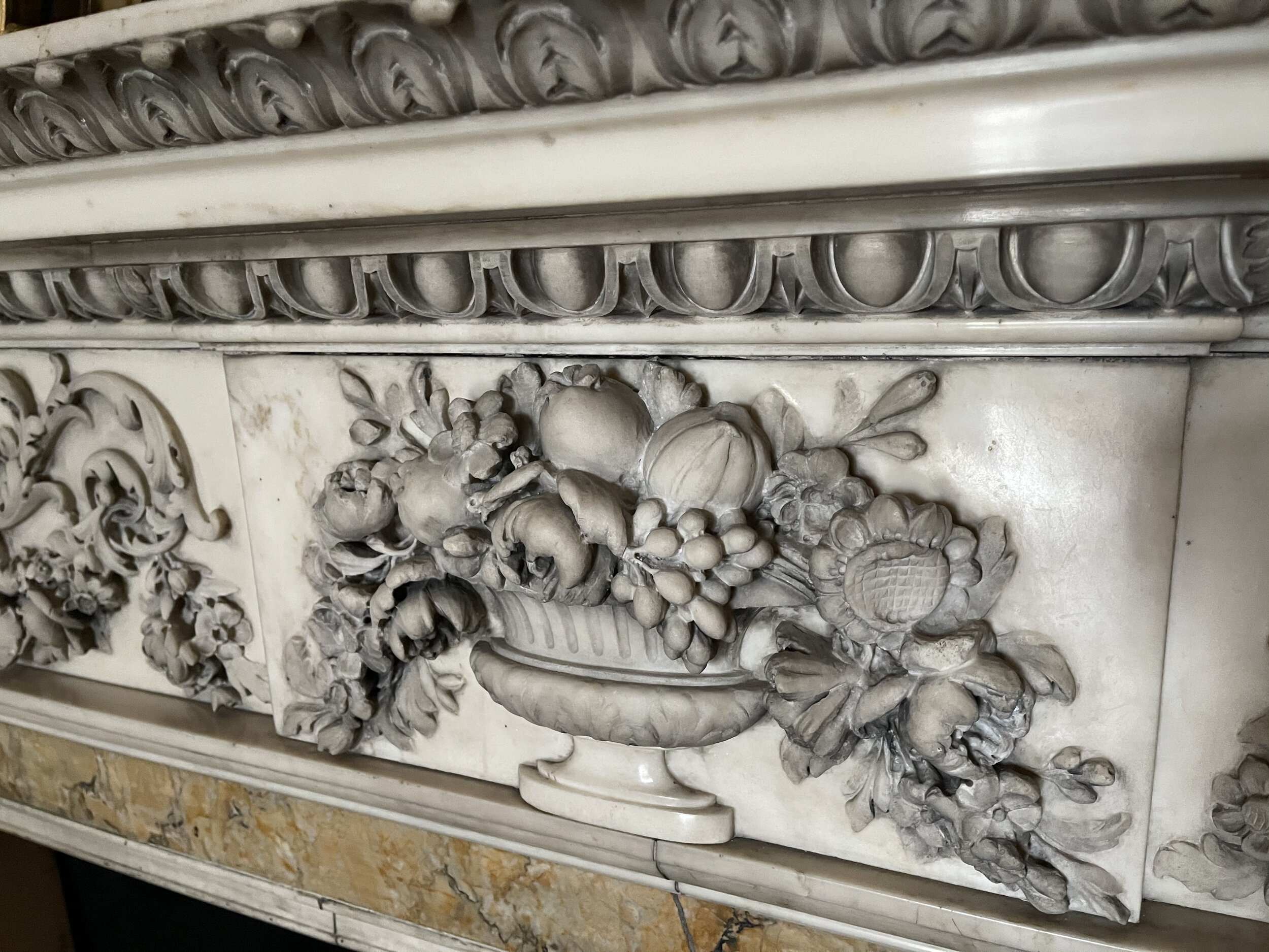 Fireplace mantel still life