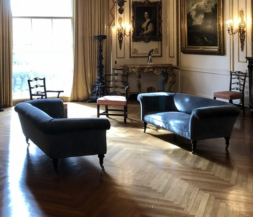 Blue Sofa tin English Drawing Room