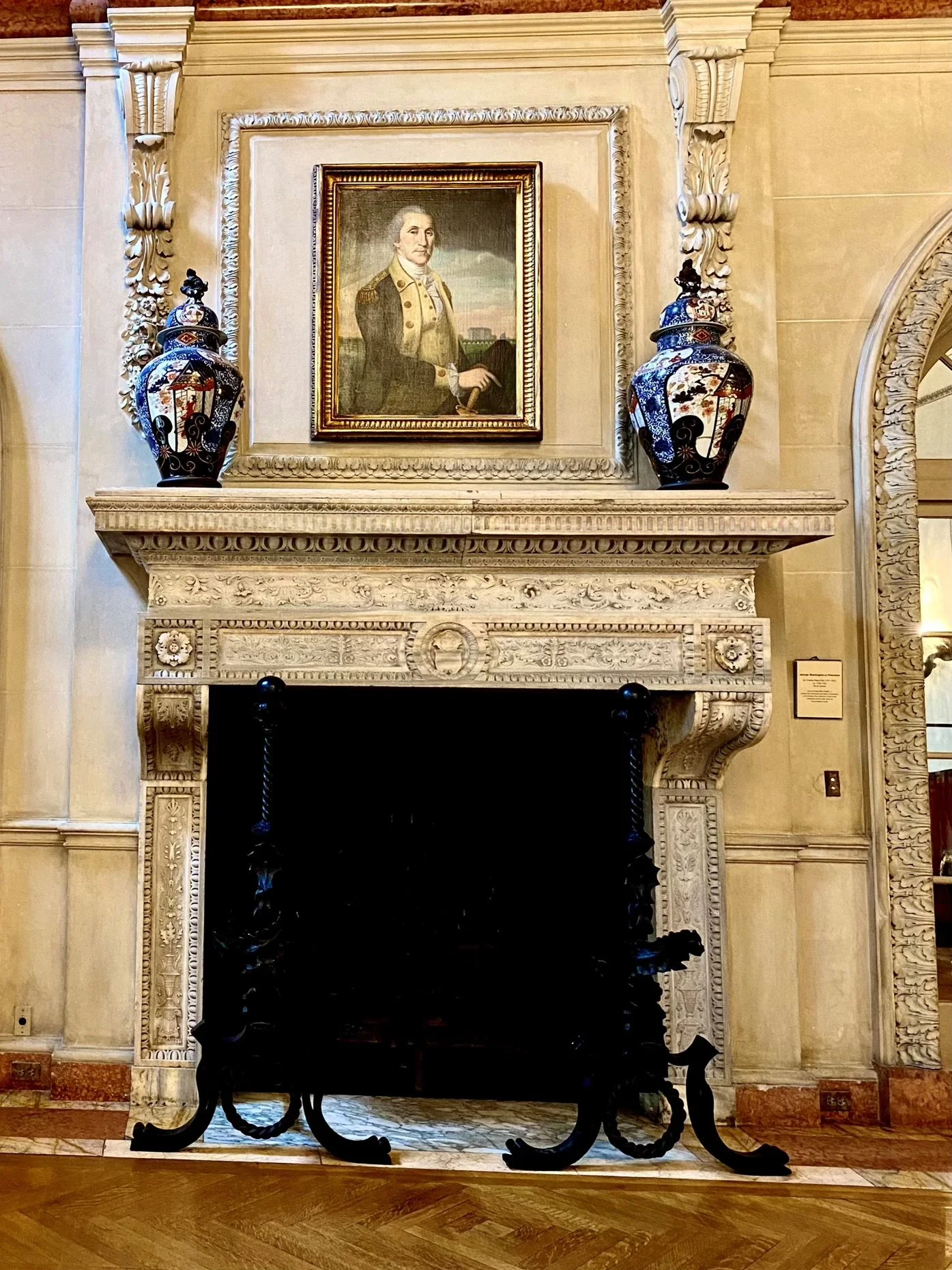 Fireplace in ballroom