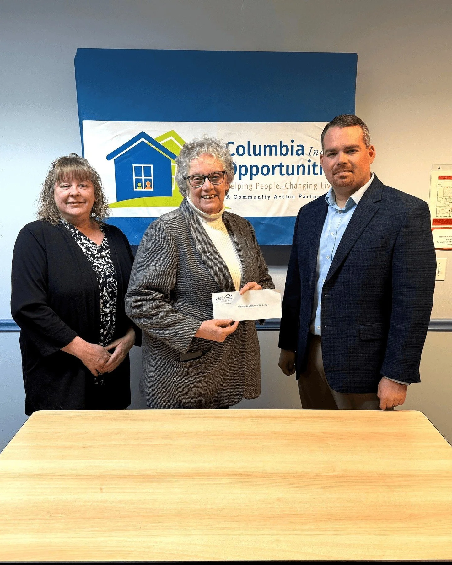What a pleasant surprise! The Bank of Greene County applied for and received a $5,000 grant from the Federal Home Loan Bank of NY on behalf of Columbia Opportunities, Inc. The Federal Home Loan Bank helps their member banks (like the BOGC) support ho