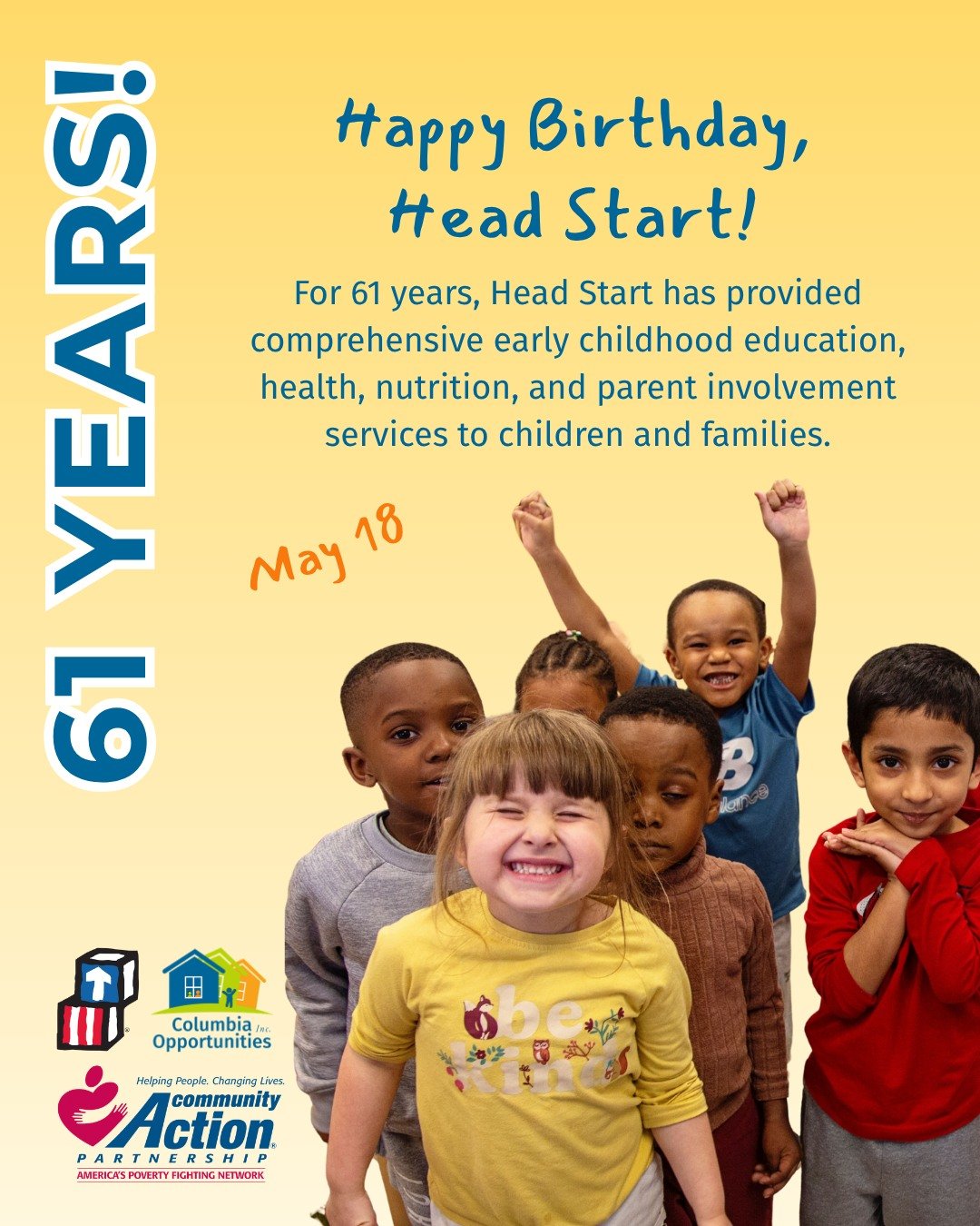 🎉 Access to high-quality early childhood education is critical for working families, providing children with a strong educational foundation while enabling parents to pursue employment and career growth. 

#HappyBirthdayHeadStart
#CommunityActionMon