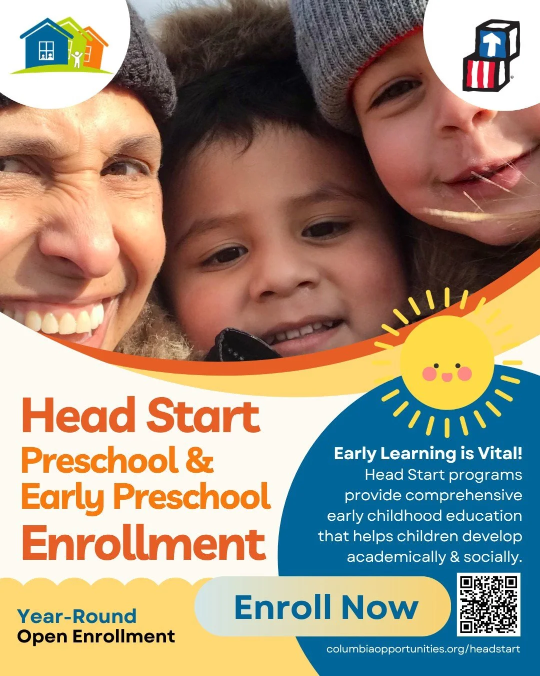 🌞 Apply today for the 2026/2027 Head Start school year! Link in bio.

Early Head Start: Toddlers eligible 18 months to 36 months
Head Start Preschool: eligible three and four-year olds 

#headstart #headstartworks #columbiacountyny #free preschool