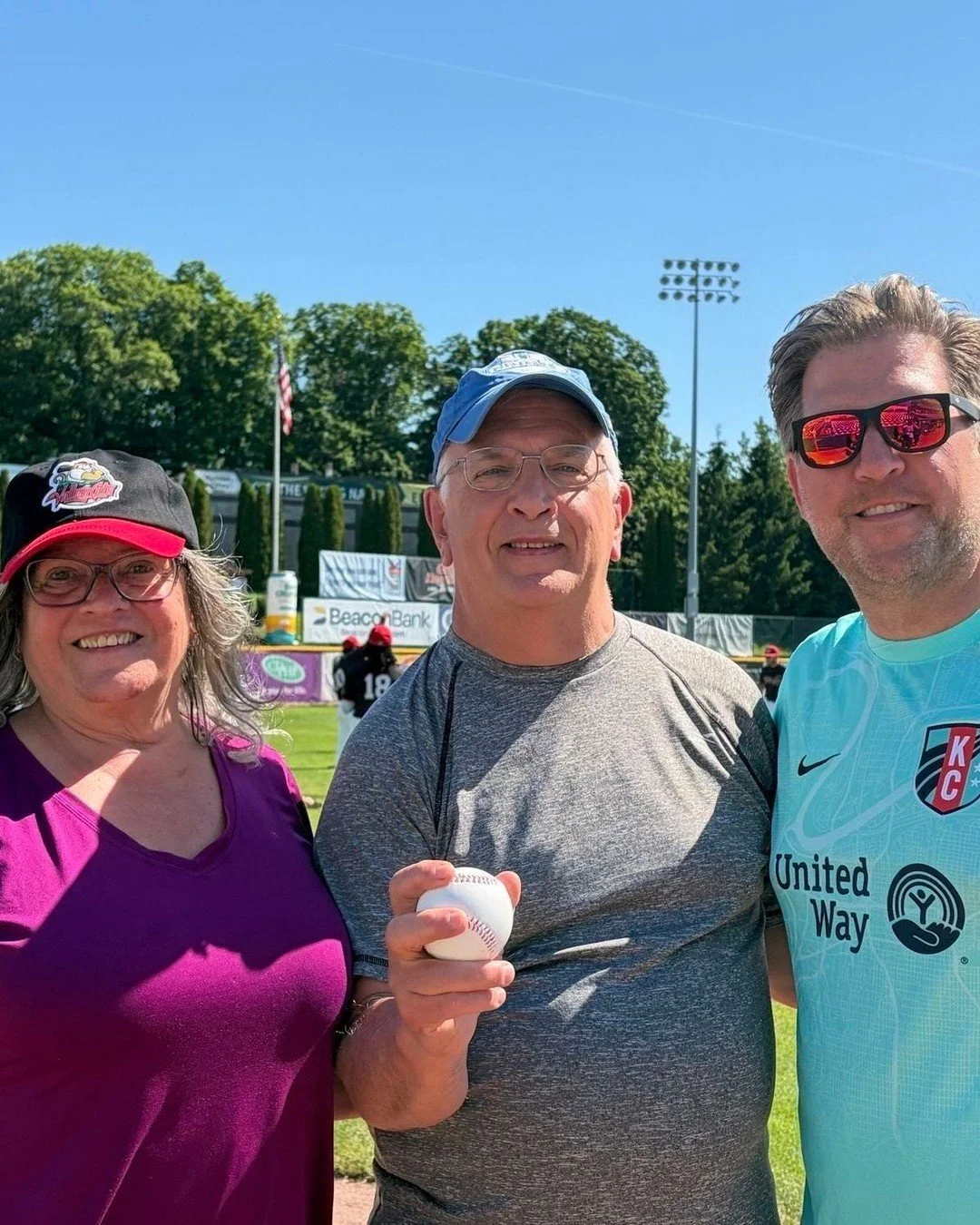 Folks from the Capitol region gathered together for a Valley Cats Baseball game and to recognize United Way VITA Volunteers. 🌭 We had a great time and delicious refreshments.

One of our volunteers&mdash;Mario Verna&mdash;threw out the first ball of