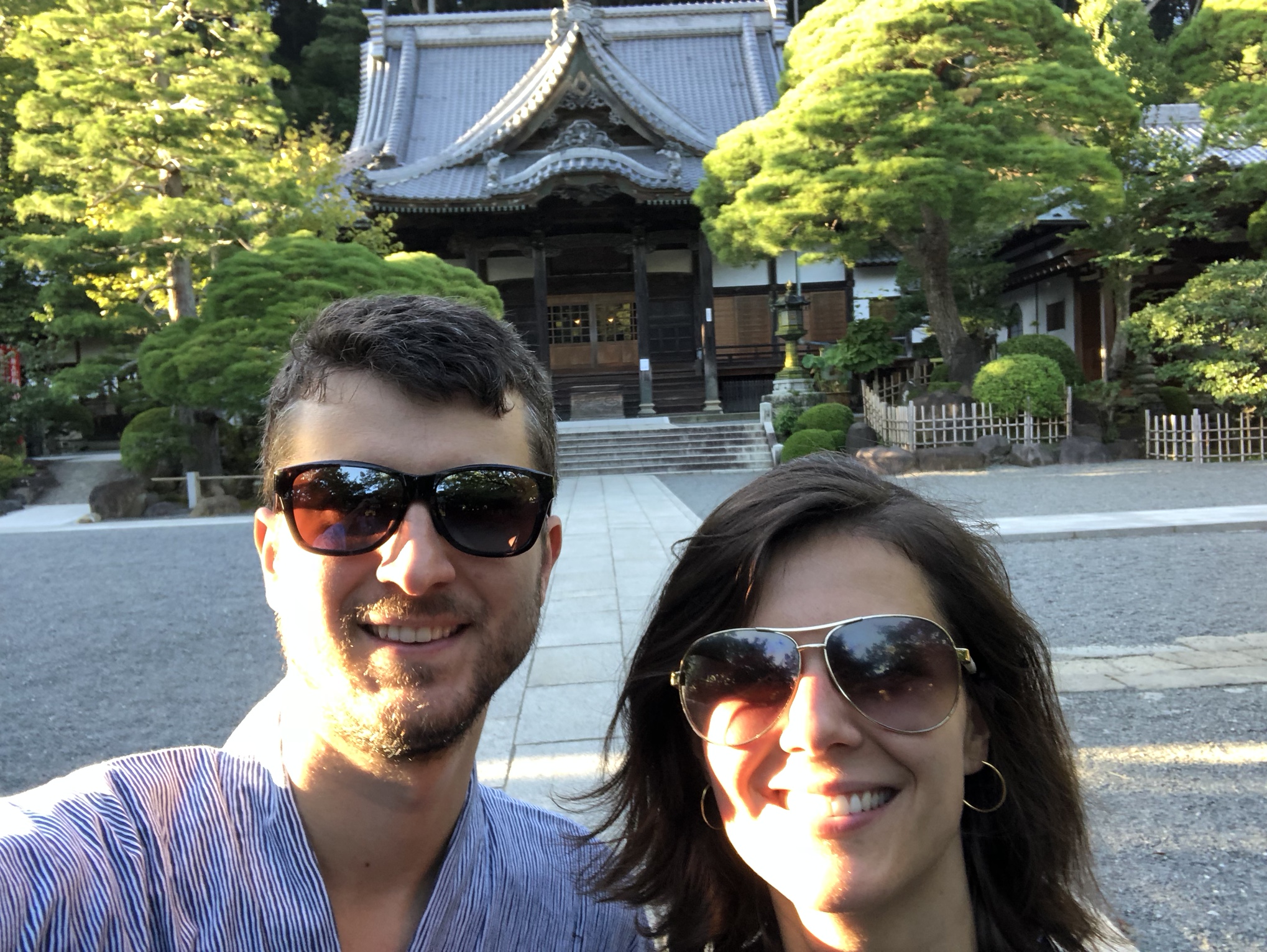 Looking cool in front in the temple
