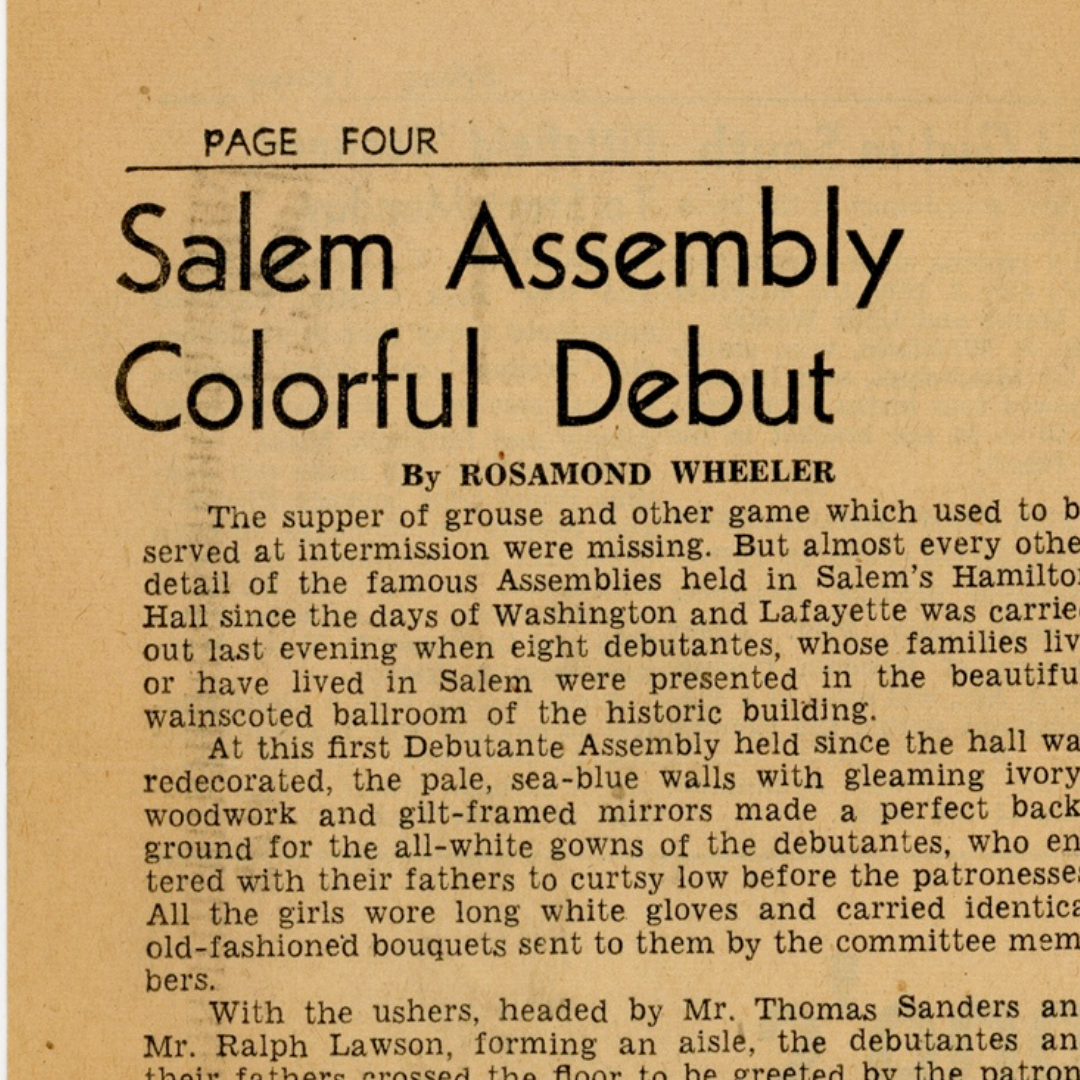 1950: Salem Assembly Colorful Debut