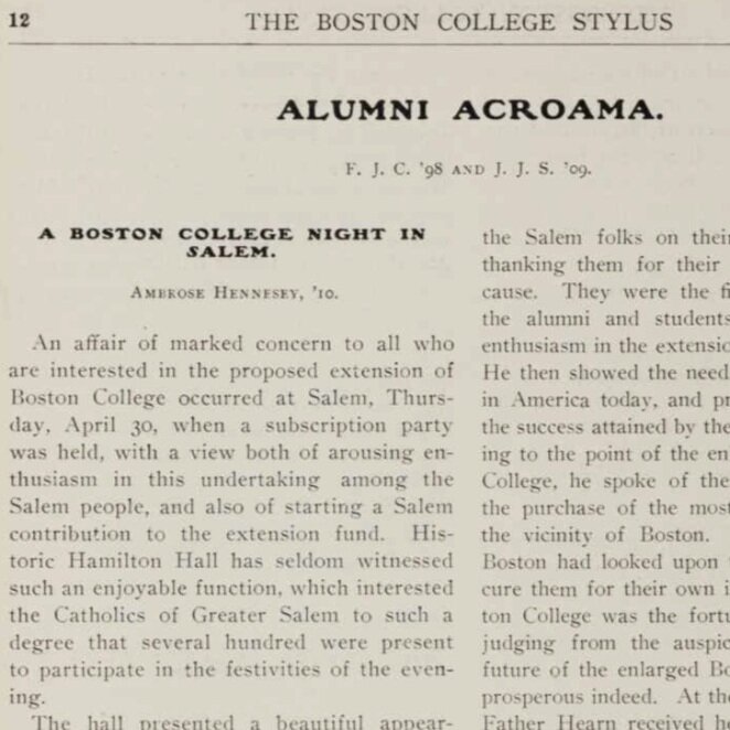 1908: A Boston College Night in Salem