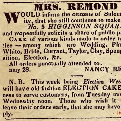 1849: Nancy Remond's cakes