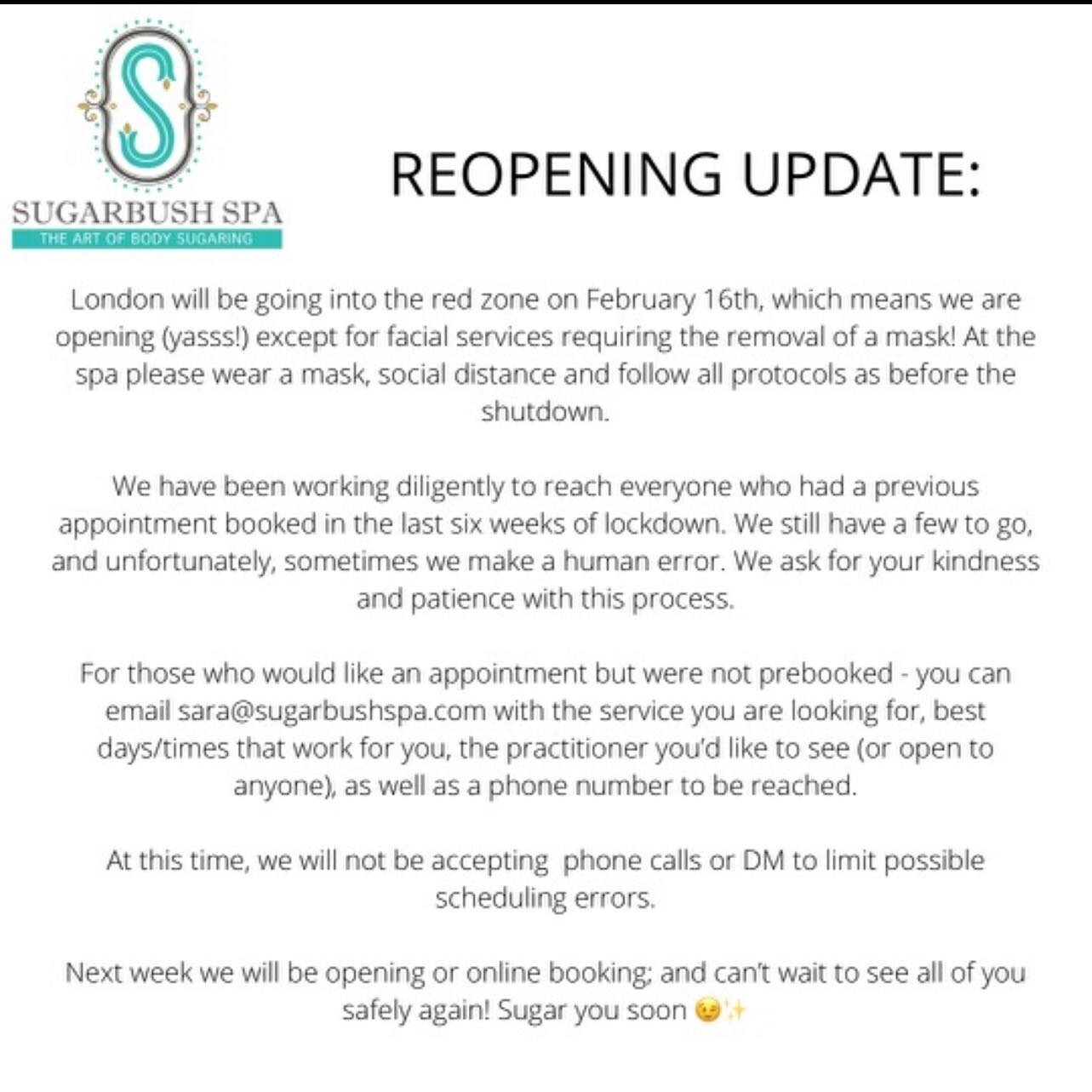 🚨REOPENING🚨