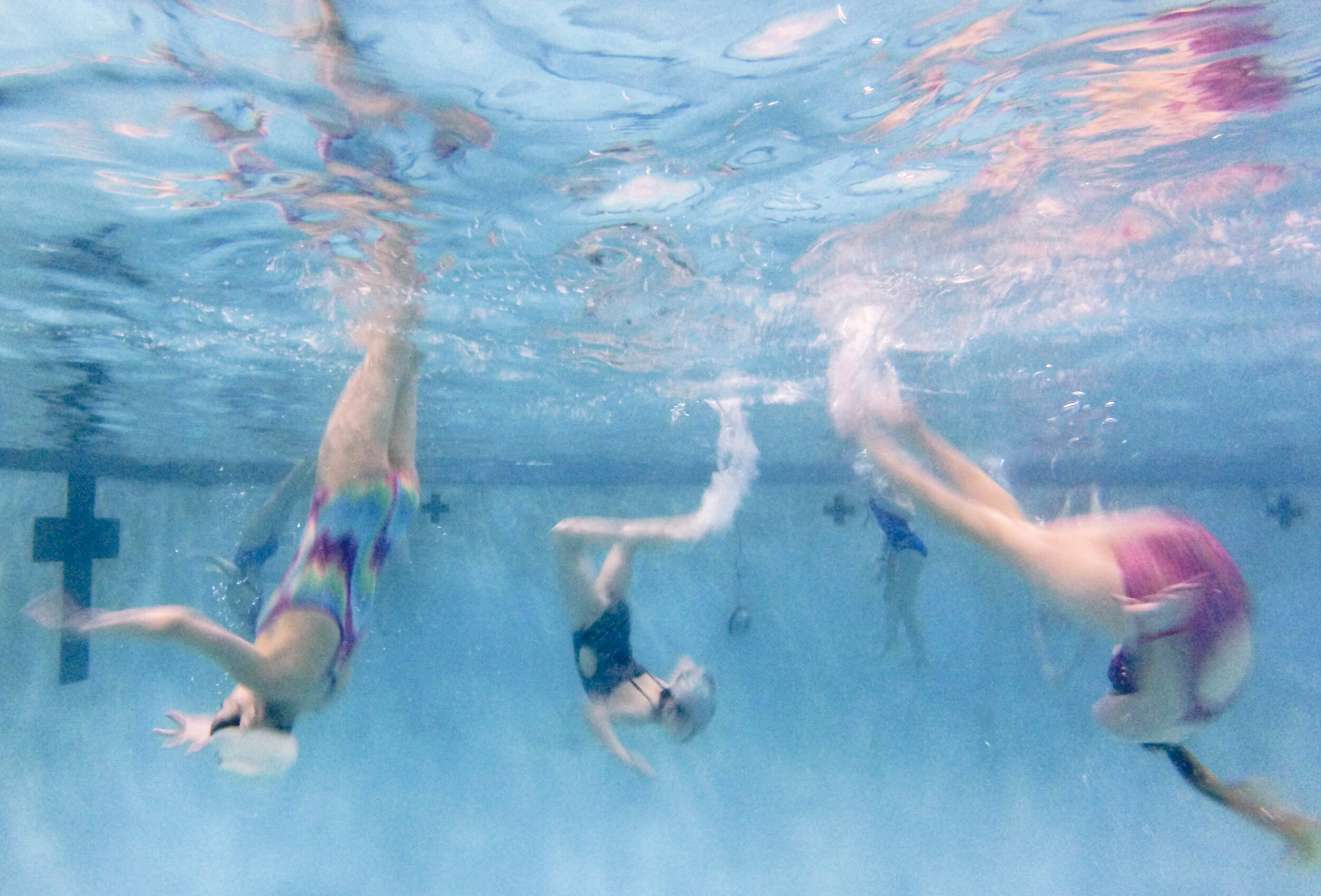  The Rochester Dolphins Synchronized Swimming Team practices at the Southeast YMCA in Rochester, N.Y. on March 21, 2018. 