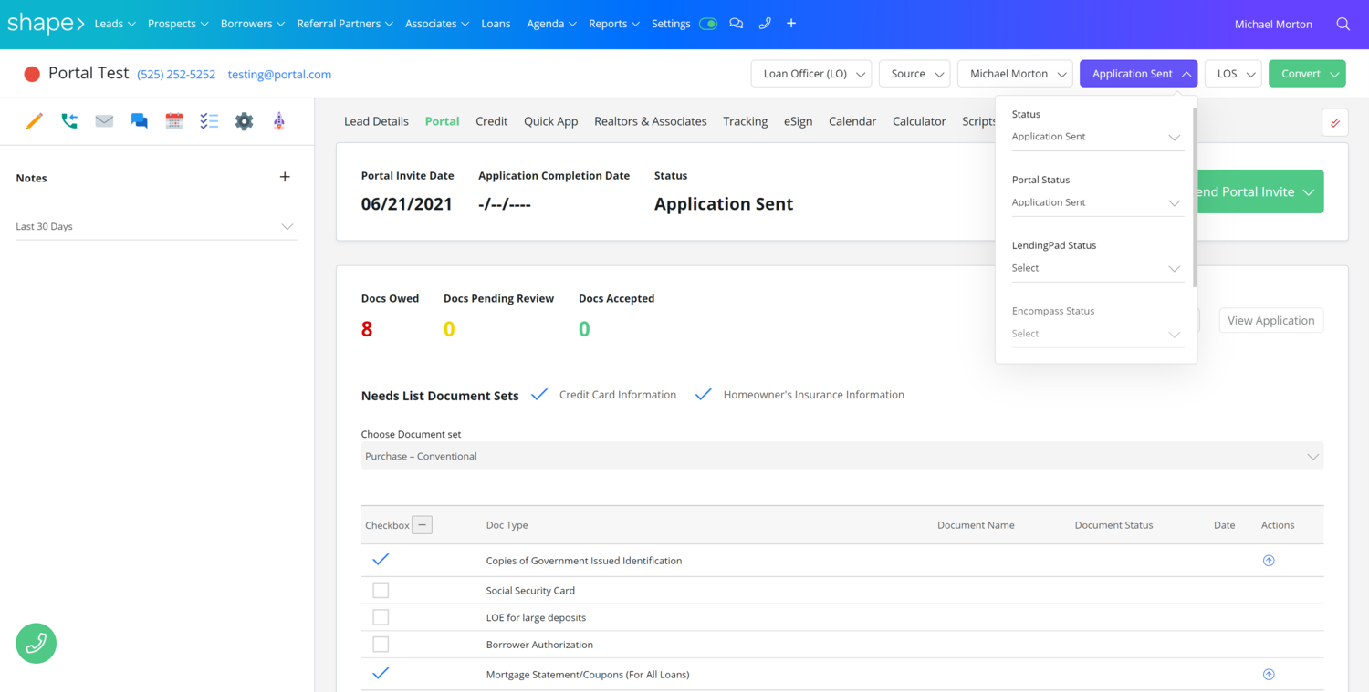 Once the application is sent, triggers in the “Manage Triggers” settings page are set up to automatically update the portal and Status to “Application Sent” through default best practices settings. These can be edited via statuses and triggers as ne…