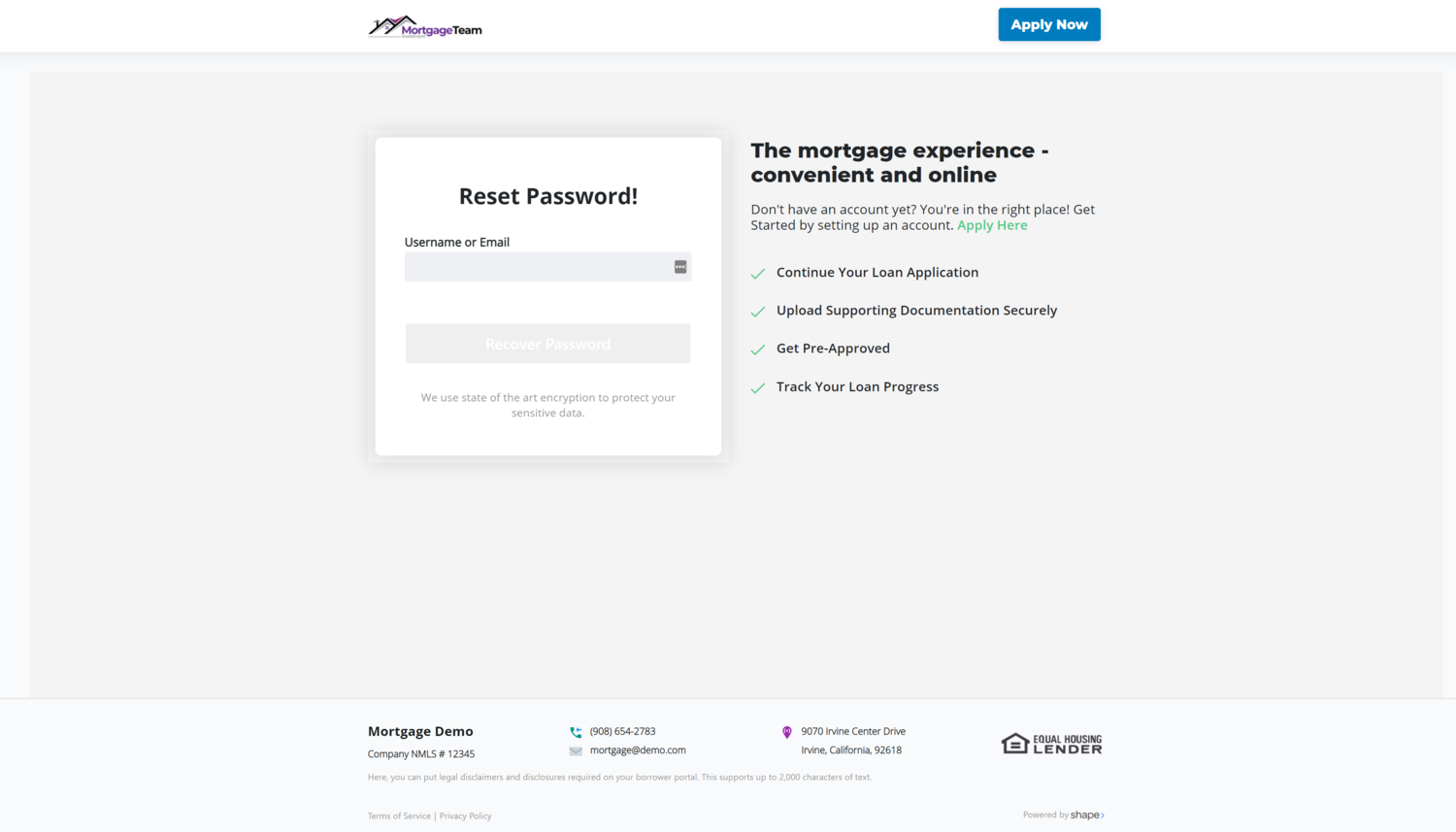 Resetting Passwords: Once the customer clicks on the “Forgot Password” they can enter in their username or email address and they will receive an email guiding them on how to reset their portal password.