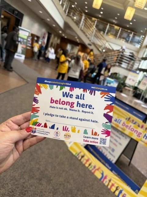 We all belong here pledge card design