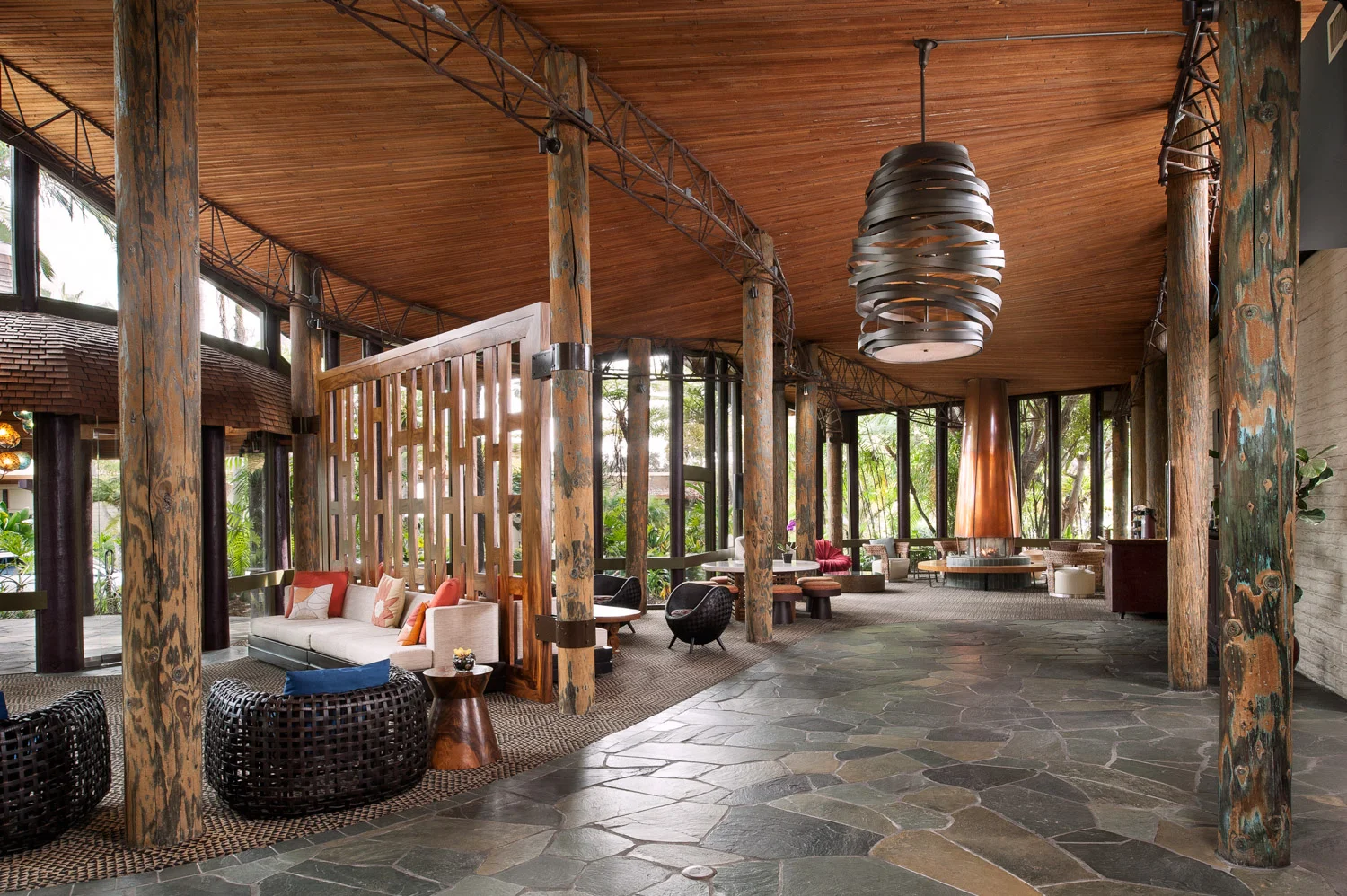 Front Lobby of Paradise Point Resort and Hotel, hotel and resort photographer, southern California photographers, interior photography