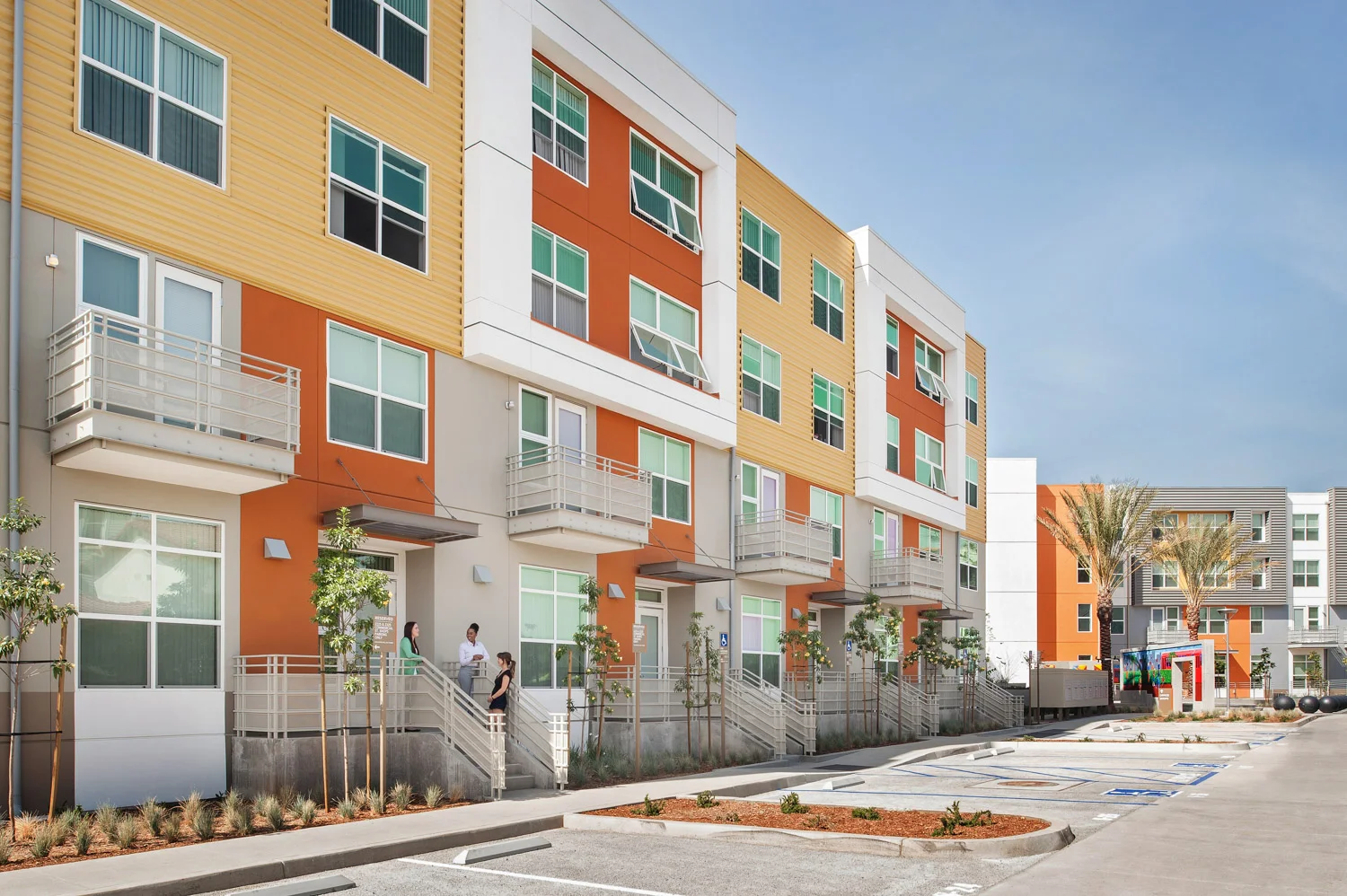 Paseo Comm22 building exterior, san diego affordable housing project, apartments, Hazard Construction