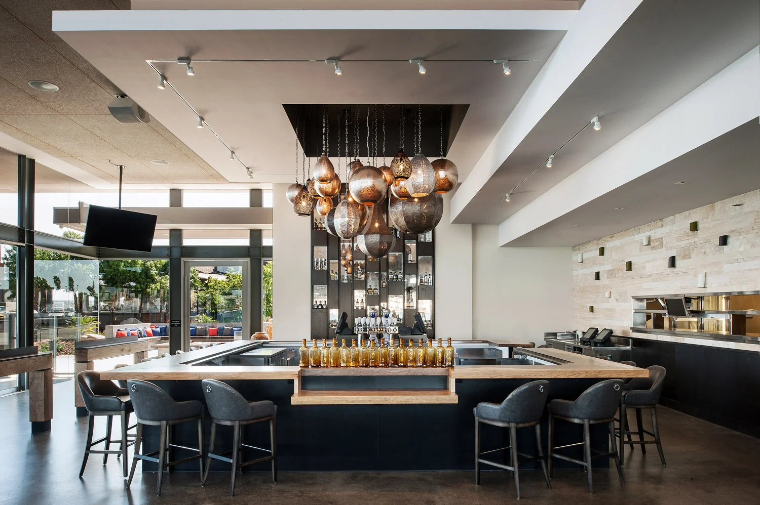 Bar interior of Coasterra restaurant, Cohn restaurant group, tequilla bar, restaurant photography, san diego interior photographer