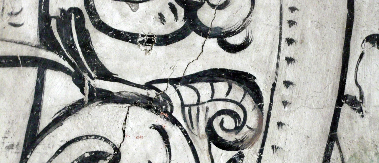 A detail from an Elizabethan wall painting in Sandwich, Kent