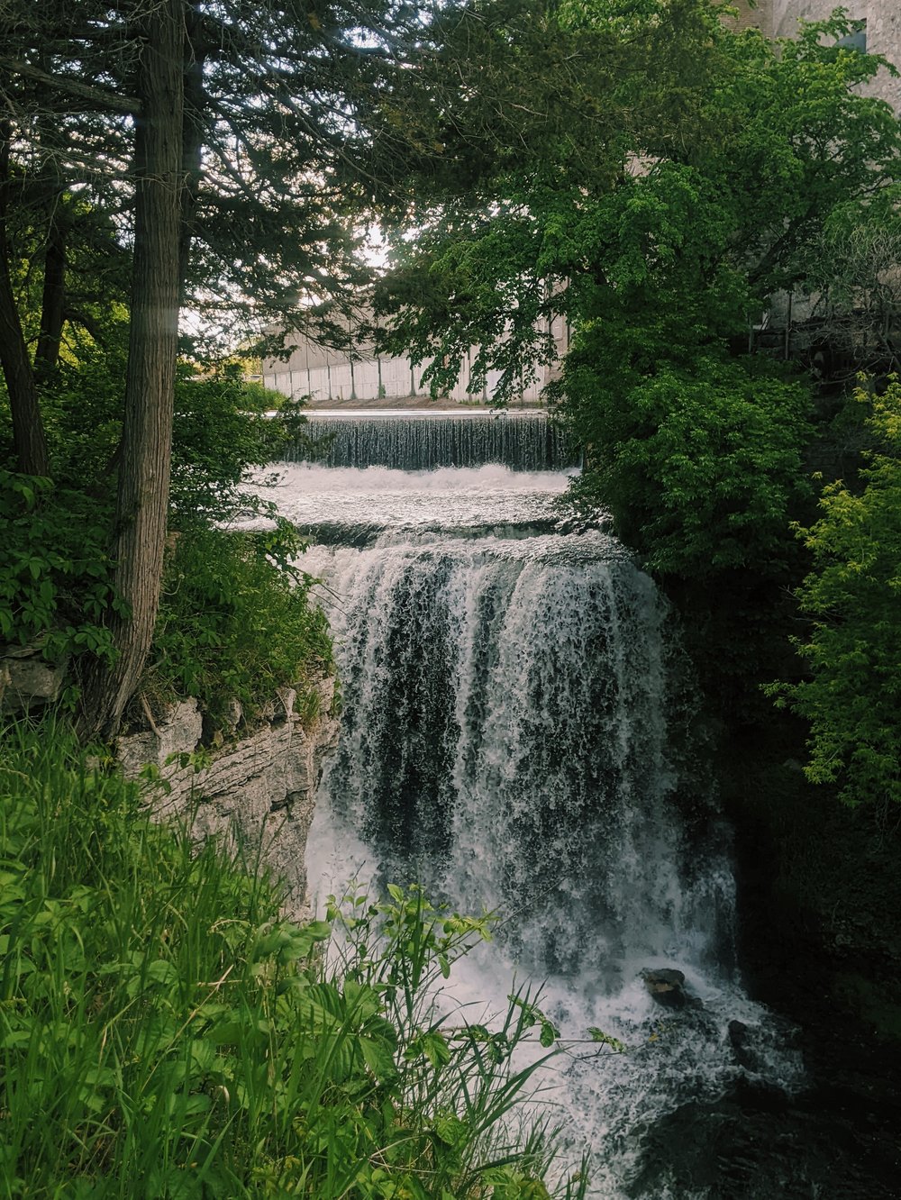 Out of the city, the Vermillion Falls
