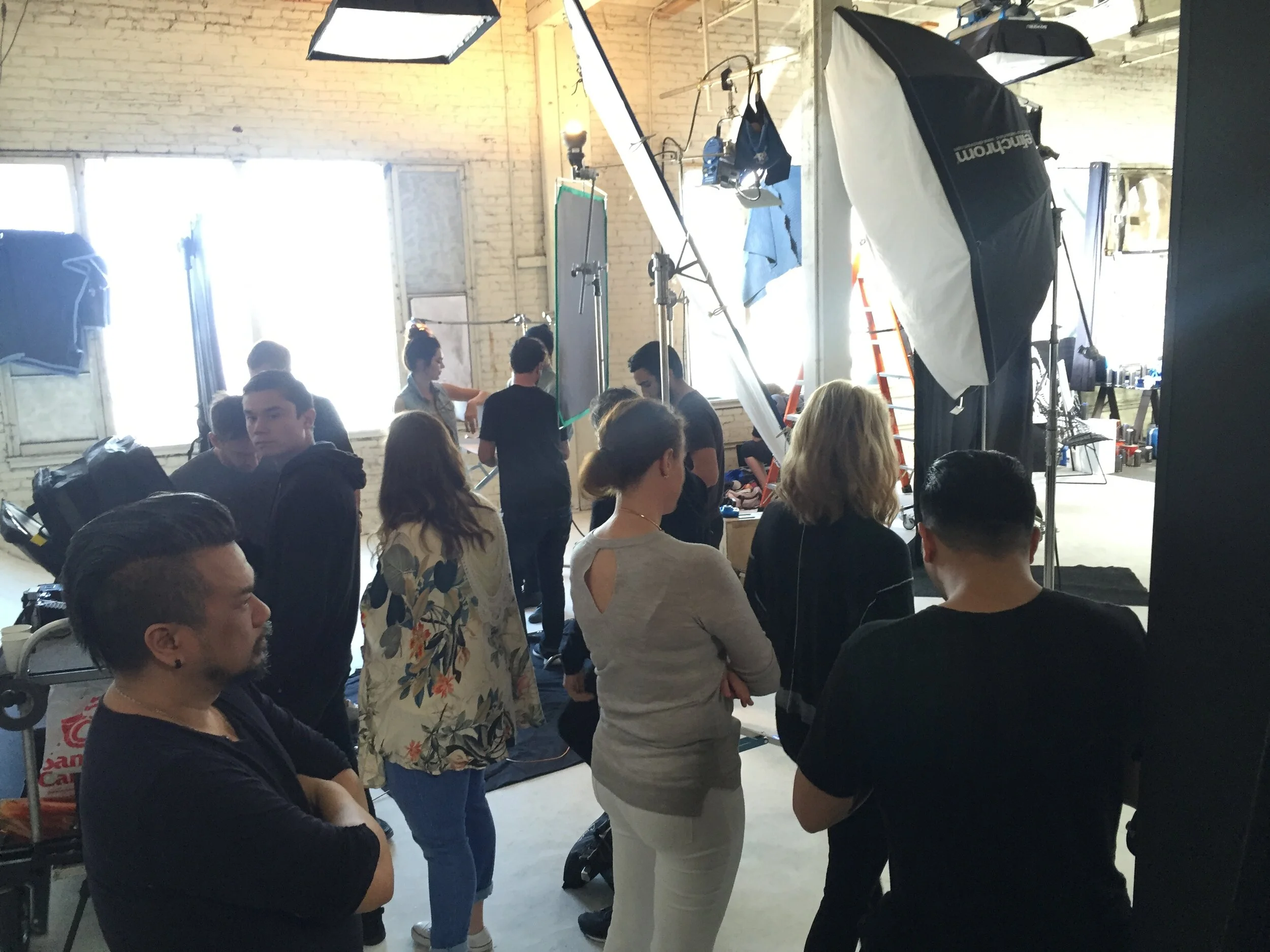 Pre-covid crowded set / Estée shoot