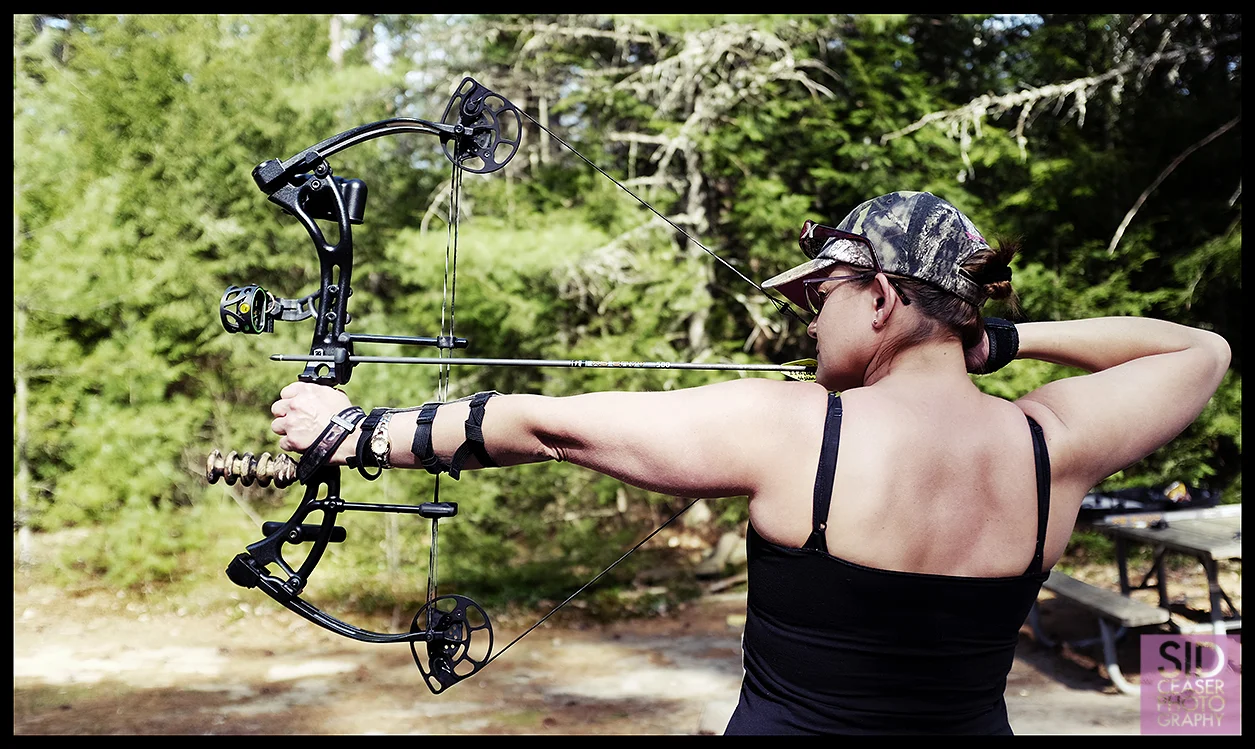 Leila Dressel of Nashua does some archery practice in Bear Brook State Park in Allenstown NH