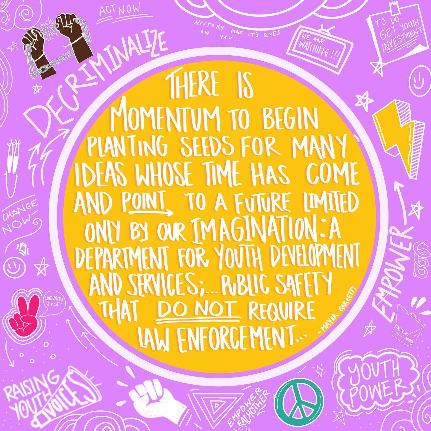 Mayor Eric Garcetti encourages City Council to support the creation of a Youth Department! We need a department that focuses on Youth Employment and Youth Empowerment. This is long overdue, our youth don&rsquo;t need to be criminalized but rather inv