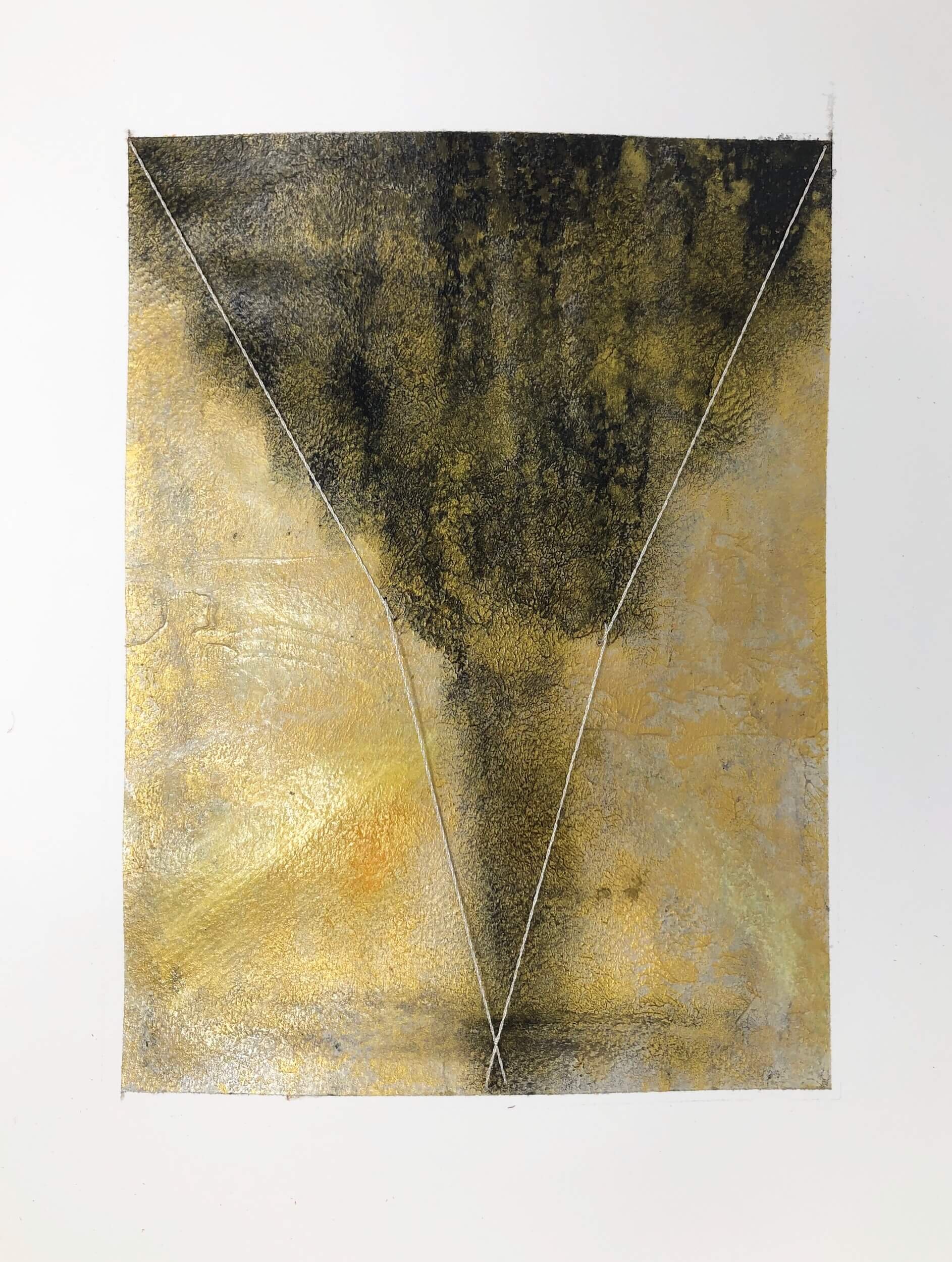 Vector 2020 Acrylic and Thread on Paper 11” x 14”