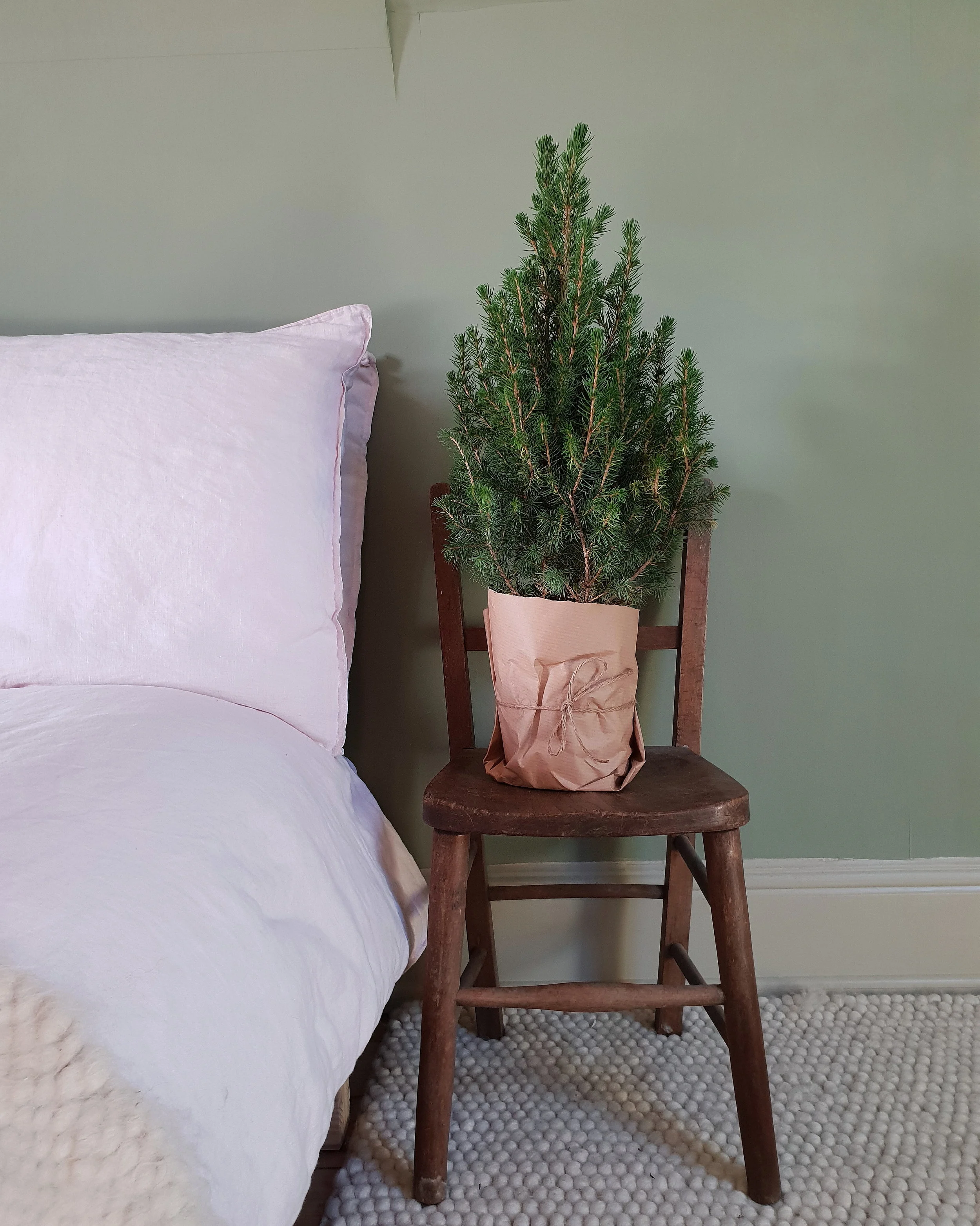 small Xmas tree my bed.jpg