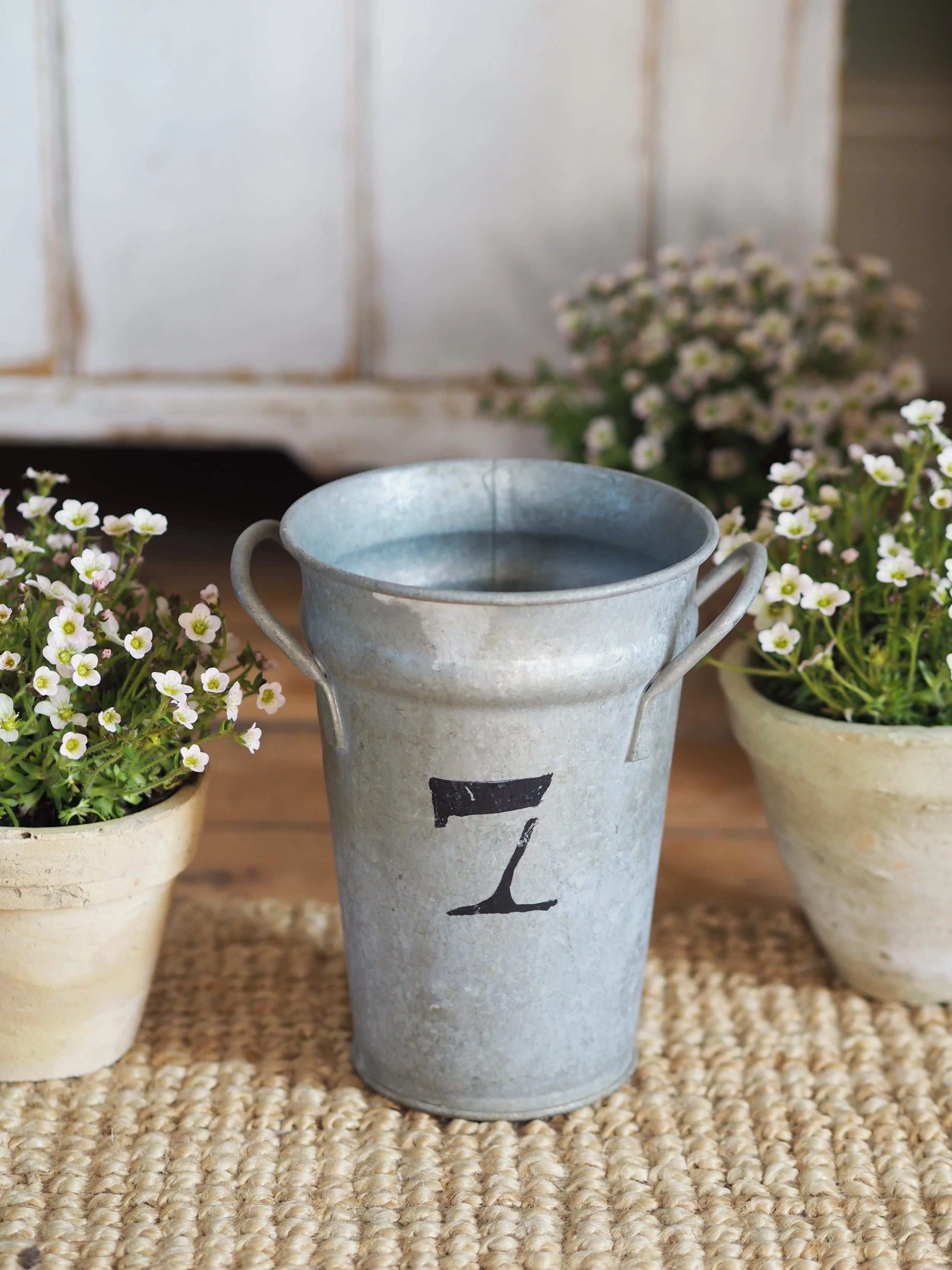 Vintage French Florist Bucket - Small, Number 7