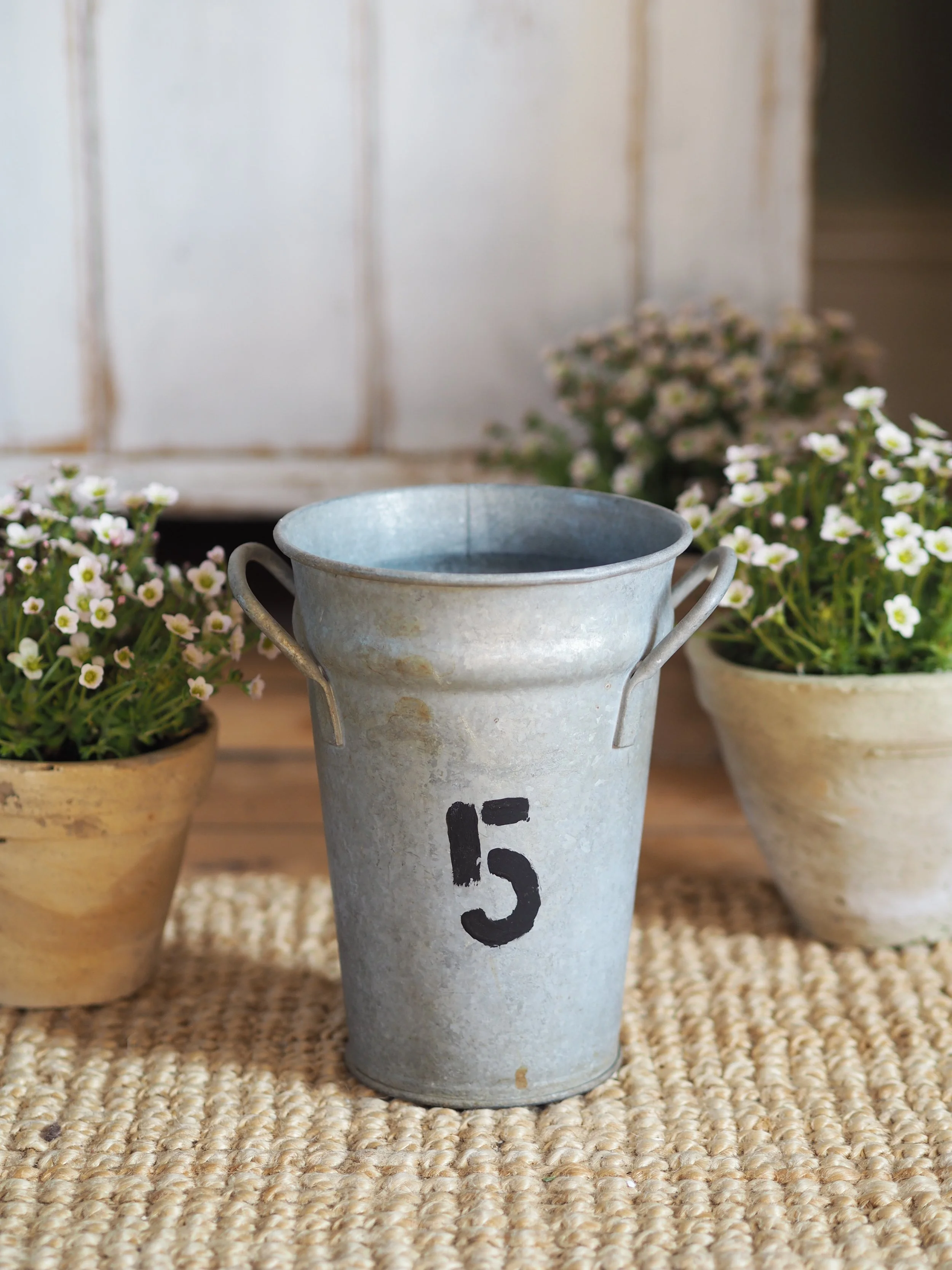 Vintage French Florist Bucket - Small, Number 5.