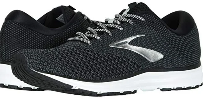 black and white brooks running shoes for men